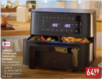 ALDI Ambiano Combizone hetelucht- friteuse aanbieding