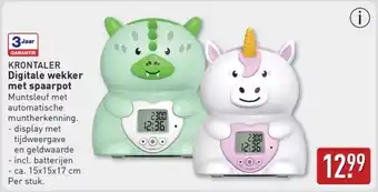 ALDI Digitale wekker met spaarpot aanbieding