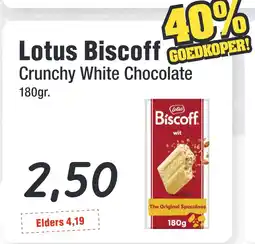 Budget Food Lotus Biscoff Crunchy White Chocolate aanbieding