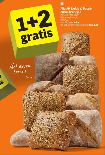 Albert Heijn Alle AH Liefde & Passie carré-broodjes aanbieding