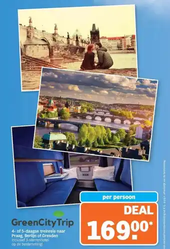 4- of 5-daagse treinreis naar Praag Berlijn of Dresden