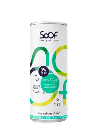 PLUS Soof Sparkling lemon mint apple aanbieding