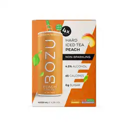 PLUS BOZU Hard Iced Tea peach 4-pack aanbieding