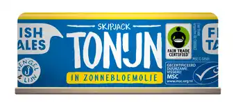 PLUS Fish Tales Skipjack tonijn in zonnebloemolie MSC aanbieding