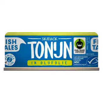 PLUS Fish Tales Skipjack tonijn in olijfolie MSC aanbieding