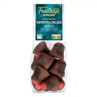 PLUS Feestelijk PLUS Kerstklokjes melk met cookie crunch aanbieding