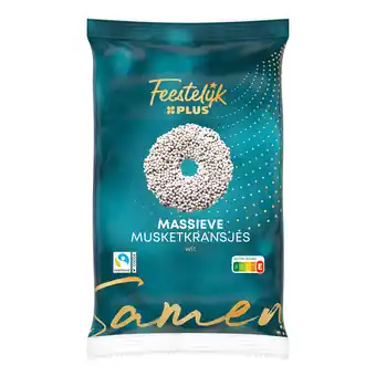 PLUS Feestelijk PLUS Kransjes melk met wit musket aanbieding