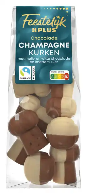 PLUS Feestelijk PLUS Champagne kurken met knettersuiker aanbieding
