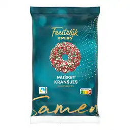 PLUS Feestelijk PLUS Kransjes melk met meerkleuren musket aanbieding