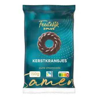 PLUS Feestelijk PLUS Kerstkransjes pure chocolade aanbieding