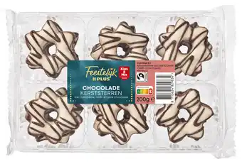PLUS Feestelijk PLUS Chocolade wit kerststerren Fairtrade aanbieding