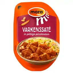PLUS Mora Varkenssaté in Pittige Pindasaus aanbieding