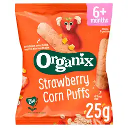 PLUS Organix Strawberry corn pufs 6m+ aanbieding