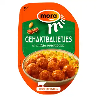 PLUS Mora Gehaktballetjes in Milde Pindasaus aanbieding