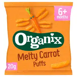 PLUS Organix Maïs knabbels met wortel 6+m aanbieding