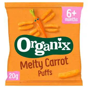 PLUS Organix Maïs knabbels met wortel 6+m aanbieding