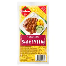 PLUS Hebro 4 Stokjes Kipsaté Pittig aanbieding