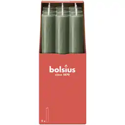 PLUS Bolsius Rustiek tafelkaars XL 9 stuks Fresh aanbieding