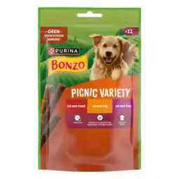 PLUS Bonzo Picnic Variety hondensnacks rund & kip aanbieding