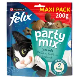 PLUS Felix Party Mix Seaside kattensnacks zalm aanbieding