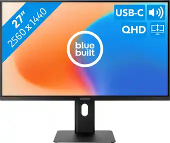 Coolblue BlueBuilt 27 inch Quad HD Monitor met USB C aanbieding