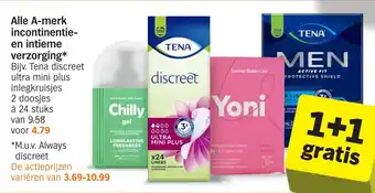 Albert Heijn Alle A-merk incontinentie- en intieme verzorging aanbieding