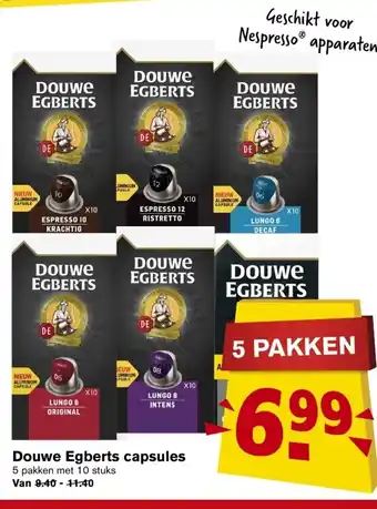 Hoogvliet Douwe Egberts capsules 5 st aanbieding