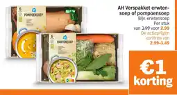 Albert Heijn AH Verspakket erwten- soep of pompoensoep aanbieding