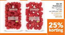 Albert Heijn Alle AH Frambozen aanbieding