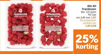 Albert Heijn Alle AH Frambozen aanbieding