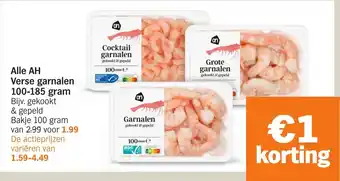 Albert Heijn Alle AH Verse garnalen aanbieding