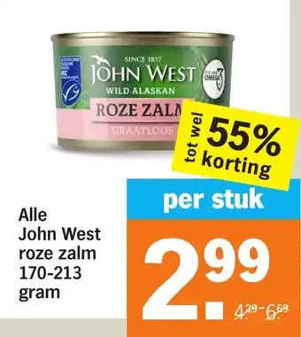 Albert Heijn Alle John West roze zalm aanbieding