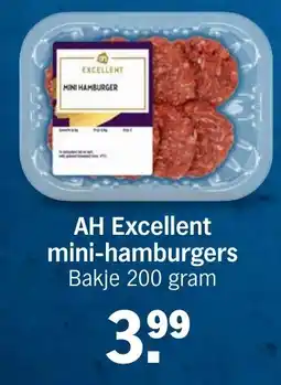 Albert Heijn AH Excellent mini-hamburgers aanbieding
