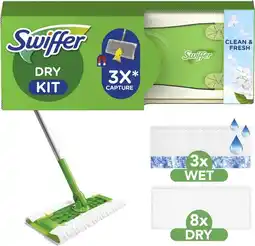 Bol.com Swiffer Vloerreiniger Startset - 1 Vloerwisser + 8 Droge + 3 Vochtige Vloerdoekjes Navullingen aanbieding