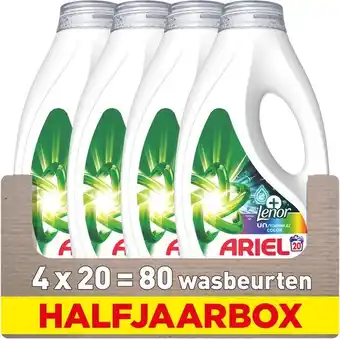 Bol.com Ariel Vloeibaar Wasmiddel +Touch Van Lenor Unstoppables Color - 4 x 20 Wasbeurten aanbieding