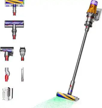 Bol.com Dyson V12 Detect Slim Absolute - Steelstofzuiger - Nikkel/Geel - 150 Air Watts - Hepa - Lichtgewicht aanbieding