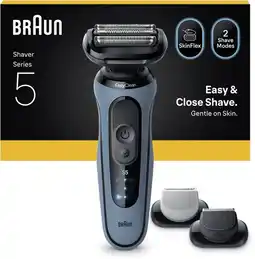 Bol.com Braun Series 5 Elektrisch Scheerapparaat - Tot 50 min - +2 Opzetstukken - 52-A1650S - Azure aanbieding