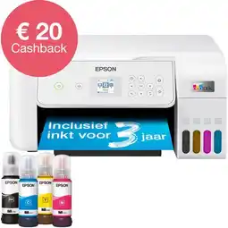 Bol.com Epson EcoTank ET-2876 - All-in-One Inkttank Printer - Inclusief tot 3 jaar inkt - Wit aanbieding