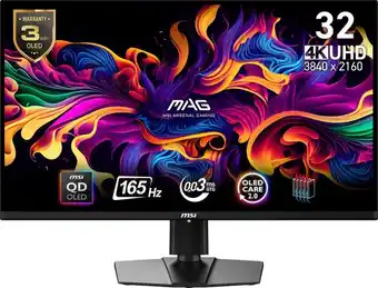 Bol.com MSI MAG 321UP QD-OLED - 4K UHD Gaming Monitor - 165hz - 32 inch - USB-C PD 15W aanbieding