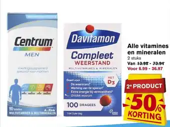 Hoogvliet Vitamines en mineralen 2st aanbieding