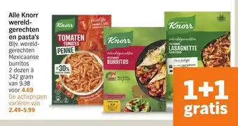 Albert Heijn Alle Knorr wereld gerechten en pasta's aanbieding