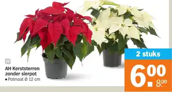 Albert Heijn AH kerststerren zonder sierpot aanbieding
