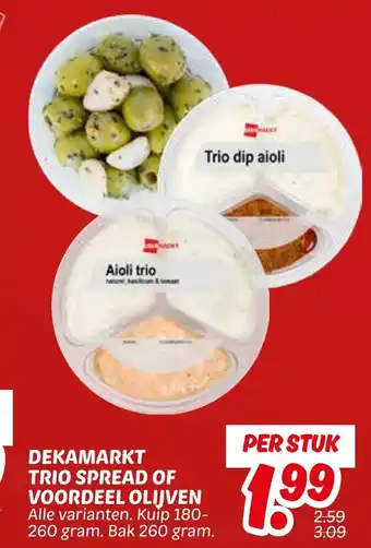 Dekamarkt Dekamarkt trio spread of voordeel olijven aanbieding