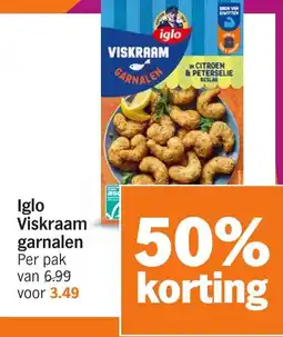 Albert Heijn Iglo viskraam garnalen aanbieding