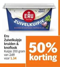 Albert Heijn Eru zuivelkuipje kruiden & knoflook aanbieding