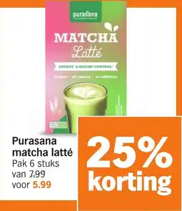 Albert Heijn Purasana matcha latté aanbieding