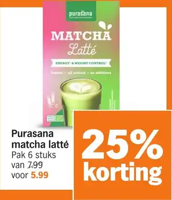 Albert Heijn Purasana matcha latté aanbieding