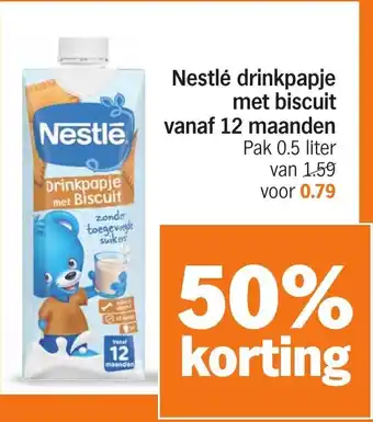 Albert Heijn Nestlé drinkpapje met biscuit aanbieding