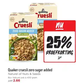 Jumbo Quaker cruesli zero suger added aanbieding