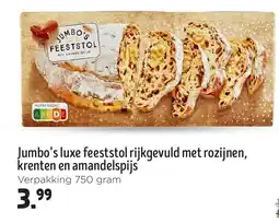Jumbo Jumbo's luxe feeststol rijkgevuld met rozijnen krenten en amandelspijs aanbieding